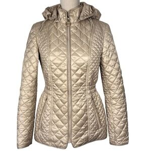 Laundry By Shelli Segal Quilted Gold/Tan Puffer Spring/Fall Jacket Size Small